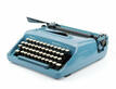 blue typewriter